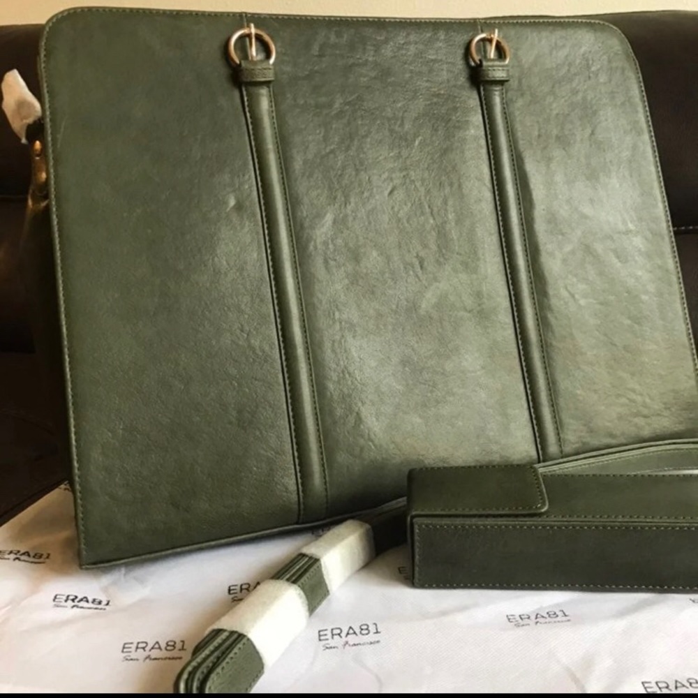 ERA81 Premium Leather Organizer/Laptop tote